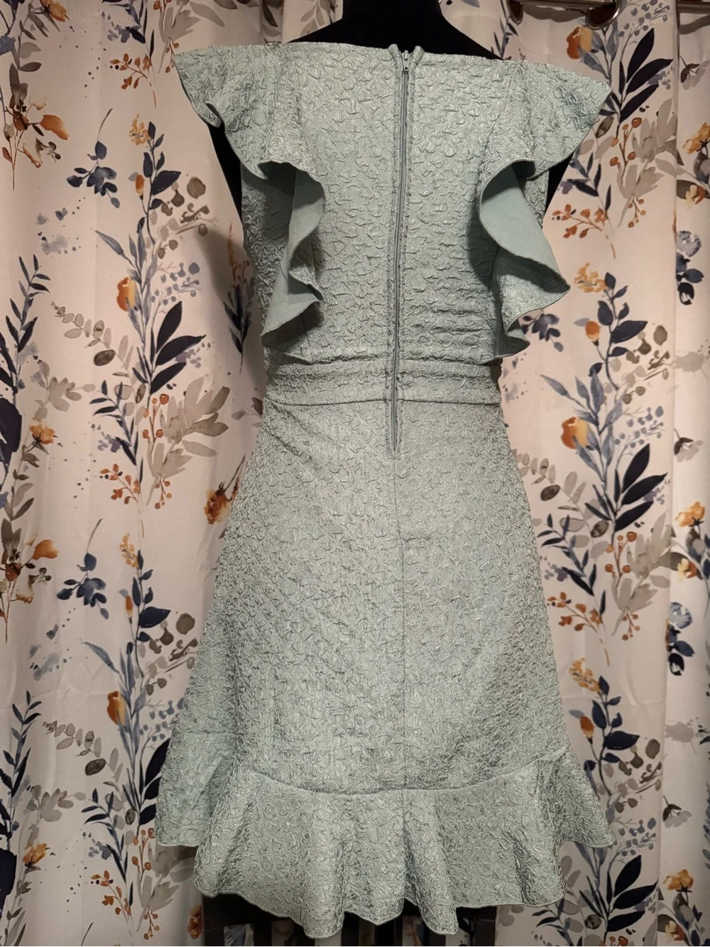 Zunie Light Sage Ruffle Fit & Flare Teen Girls Dress Size 12